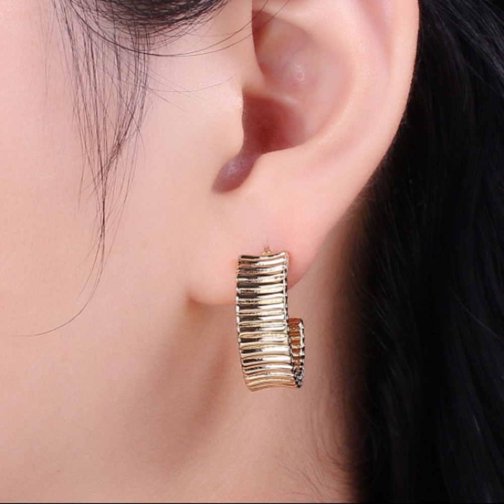 Chunky Striped Hoop Earrings